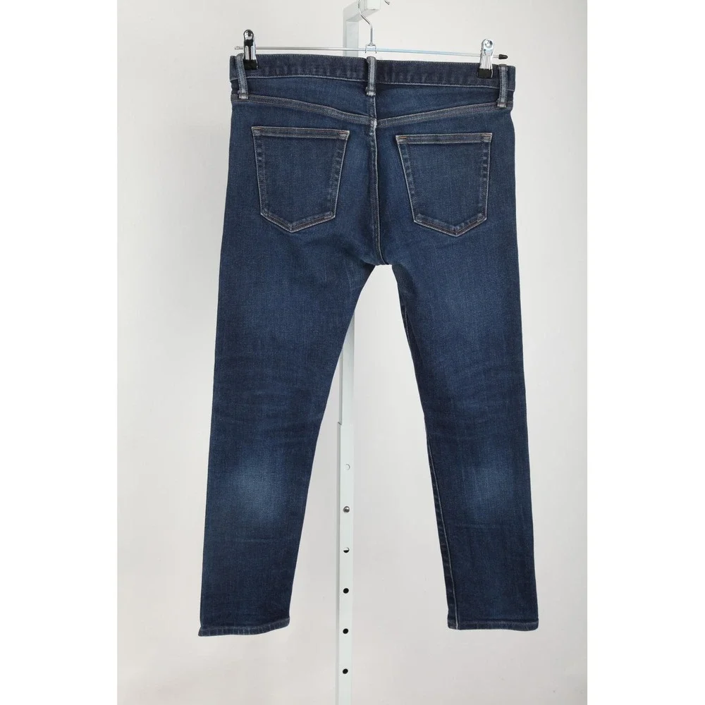 Uniqlo Jeans Mens 33x32 Blue Slim Straight Selvedge Denim Stretch Low Rise